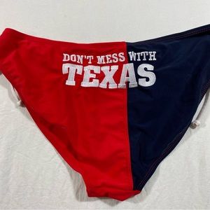 Calhaun Texas Bikini Bottoms String Bikini Red White Blue Spandex LG Bikini